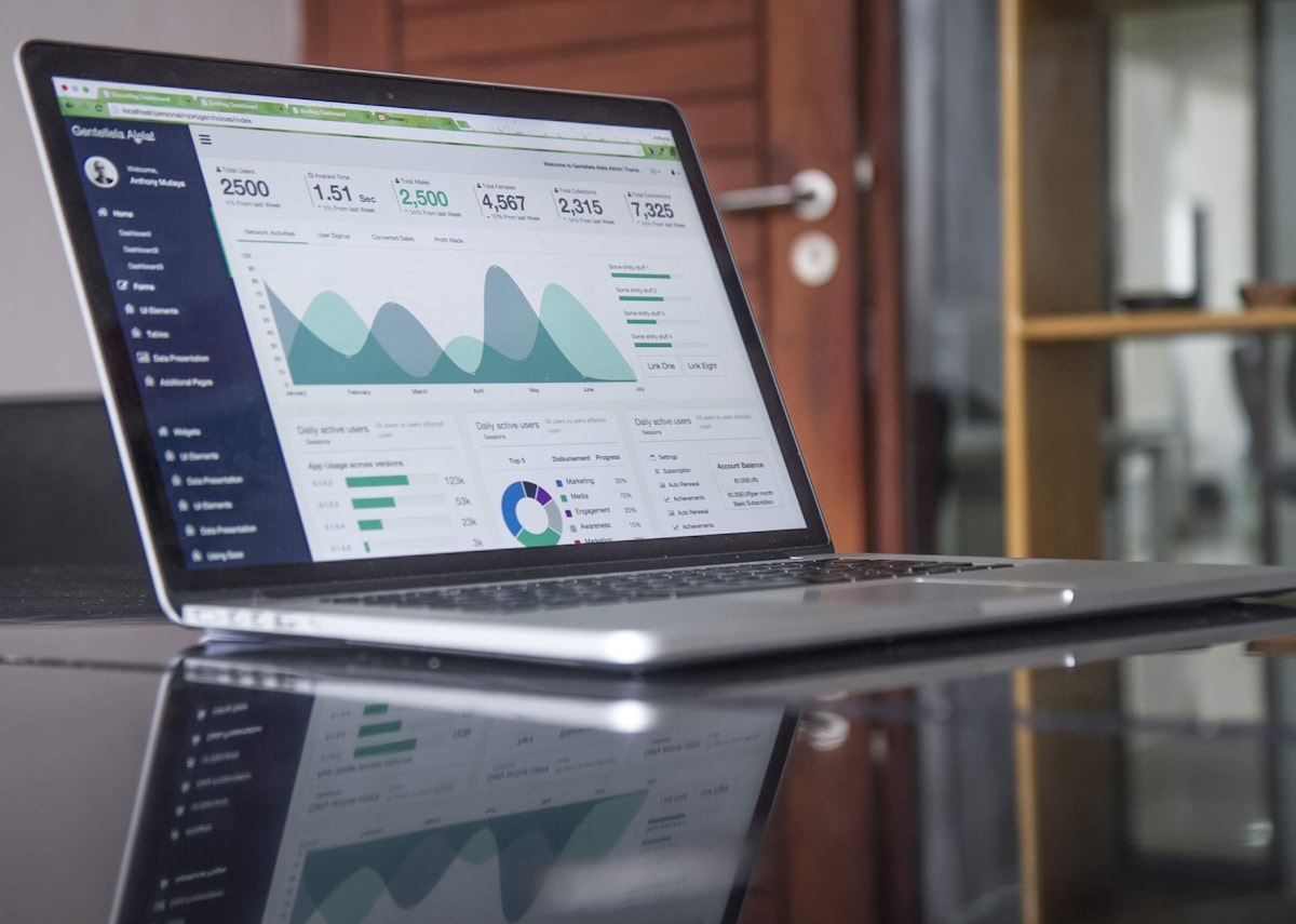 Notebook com dashboard de campanhas digitais